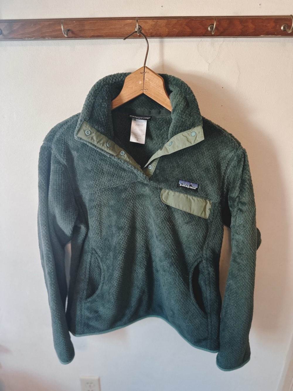 Patagonia Dark Green Snap Pullover Fleece
